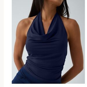 HALARA Elegant Navy Halter Top